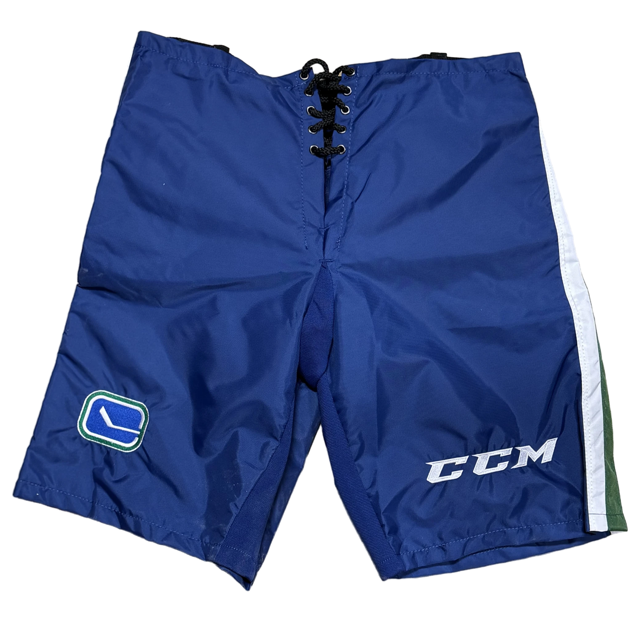 CCM PP10 - Nouvelle coque de pantalon NHL Pro Stock - Canucks de Vancouver (bleu/vert/blanc)